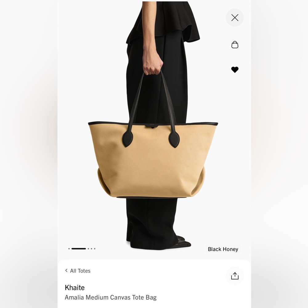 KHAITE Black and Tan Amalia Tote